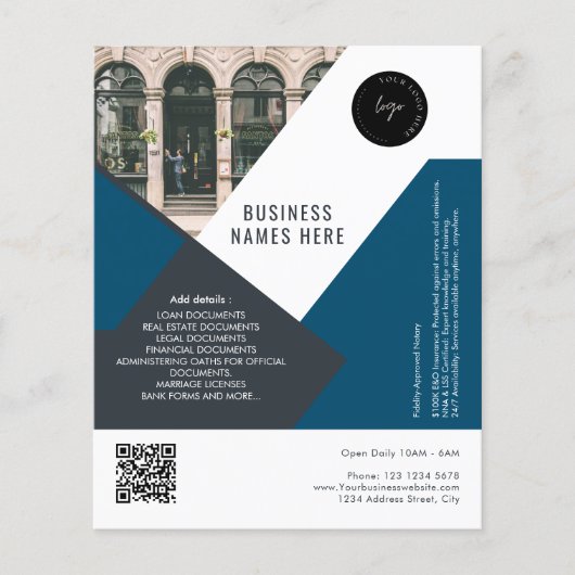 Aangepaste Logo QR-code en foto eenvoudige profess Flyer (Voorkant)