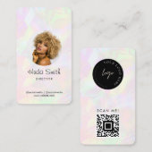Aangepaste Logo QR-code en holografische foto iris Visitekaartje (Voorkant / Achterkant)