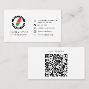 Aangepaste Logo QR-code en pictogrammen voor socia Visitekaartje