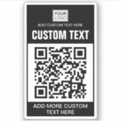 Aangepaste logo, QR-code en Sticker tekst (Voorkant)