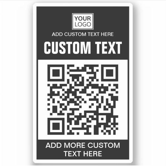 Aangepaste logo, QR-code en Sticker tekst (Voorkant)