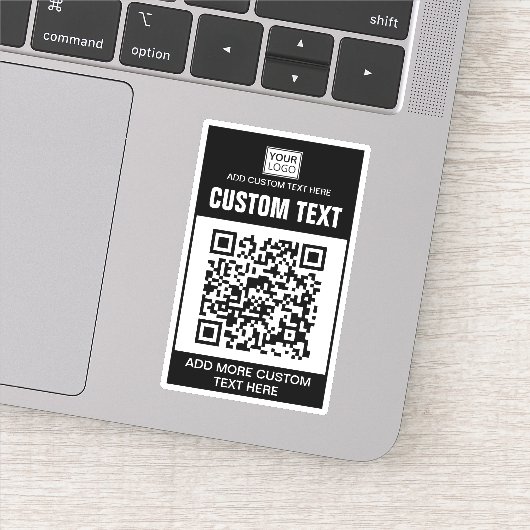 Aangepaste logo, QR-code en Sticker tekst (Detail)