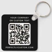 Aangepaste logo, QR-code en tekst dubbelzijdig zwa Sleutelhanger (Achterkant)