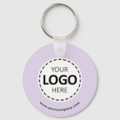 Aangepaste Logo, QR-code en tekst, Paarse lavendel Sleutelhanger (Voorkant)
