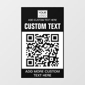 Aangepaste logo, QR-code en tekst Raamsticker (Vel)