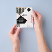 Aangepaste logo QR-code foto roze eenvoudig profes Flyer (Hand)