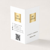 Aangepaste logo Qr code foto social media wit Visitekaartjes (Buitenkant)