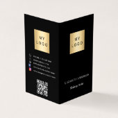 Aangepaste logo Qr code foto social media zwart Visitekaartjes (Buitenkant)