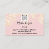 Aangepaste Logo QR-code Gold Roze Confetti Foliën Visitekaartje (Achterkant)