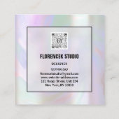 Aangepaste Logo QR CODE Holographic Shop Holograph Vierkante Visitekaartje (Achterkant)