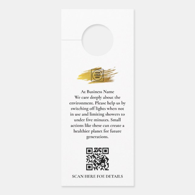 Aangepaste logo QR-code hotelschildje voor de deur (Voorkant)