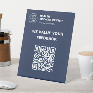 Aangepaste Logo QR-code Medische kliniek Reclamebord Met Voetstuk