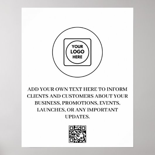 Aangepaste logo QR-code merk marketing displaypost Poster (Voorkant)
