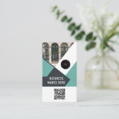 Aangepaste Logo & QR Code Modern Eenvoudig Profess Visitekaartje (Staand voorkant)