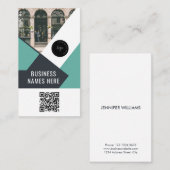 Aangepaste Logo & QR Code Modern Eenvoudig Profess Visitekaartje (Voorkant / Achterkant)