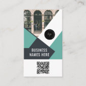 Aangepaste Logo & QR Code Modern Eenvoudig Profess Visitekaartje (Voorkant)