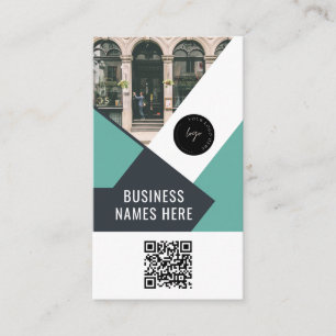 Aangepaste Logo & QR Code Modern Eenvoudig Profess Visitekaartje