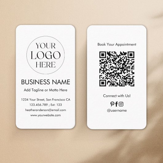 Aangepaste Logo QR Code Modern Minimalistisch Prof Visitekaartje