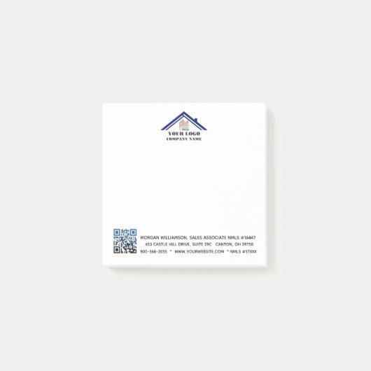 Aangepaste Logo QR-code Post-it® Notes (Voorkant)