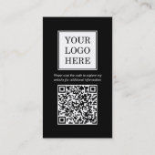 Aangepaste Logo QR-code Professional zwart wit Visitekaartje (Achterkant)