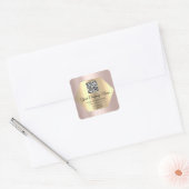 Aangepaste Logo QR-code Promotie Roos Gold Vierkante Sticker (Envelop)