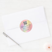 Aangepaste Logo QR-code Promotie Roos Pastels Ronde Sticker (Envelop)