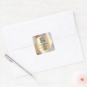 Aangepaste Logo QR-code Promotie Scan it Roos Gold Vierkante Sticker (Envelop)