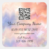 Aangepaste Logo QR-code Promotie WinkelRoos Abstra Vierkante Sticker (Voorkant)