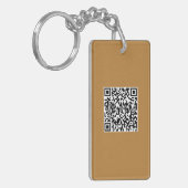 Aangepaste Logo & QR Code Rechthoek Sleutelhanger (Voorkant Links)