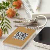 Aangepaste Logo & QR Code Rechthoek Sleutelhanger (Voorkant Rechts)
