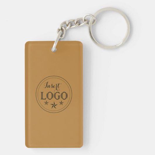 Aangepaste Logo & QR Code Rechthoek Sleutelhanger (achterkant)