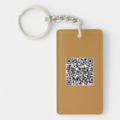 Aangepaste Logo & QR Code Rechthoek Sleutelhanger (Voorkant)