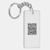 Aangepaste Logo & QR Code Rechthoek Sleutelhanger (Voorkant Links)