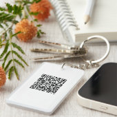 Aangepaste Logo & QR Code Rechthoek Sleutelhanger (Voorkant Rechts)