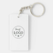 Aangepaste Logo & QR Code Rechthoek Sleutelhanger (achterkant)