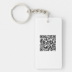 Aangepaste Logo & QR Code Rechthoek Sleutelhanger