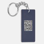 Aangepaste Logo & QR Code Rechthoek Sleutelhanger  (Voorkant Links)