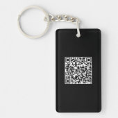 Aangepaste Logo & QR Code Rechthoek Sleutelhanger (Voorkant)