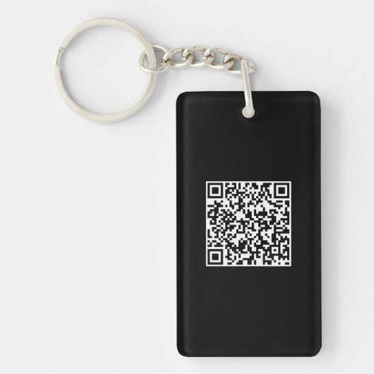 Aangepaste Logo & QR Code Rechthoek Sleutelhanger  (Voorkant)