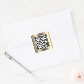 Aangepaste Logo QR-code Scan me Name Gold Vierkante Sticker (Envelop)
