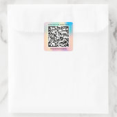 Aangepaste Logo QR-code Scan me Name Roos Vierkante Sticker (Tas)