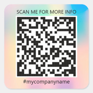 Aangepaste Logo QR-code Scan me Name Roos Vierkante Sticker