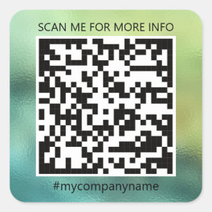 Aangepaste Logo QR-code Scannen me online Groen wi Vierkante Sticker