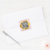 Aangepaste Logo QR-code Scannen naar roze goud Vierkante Sticker (Envelop)