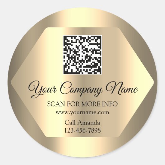 Aangepaste Logo QR-code - Speciale acties - Sepia  Ronde Sticker (Voorkant)