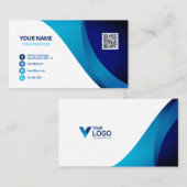 Aangepaste Logo QR-code Stijlvol Modern Profession Visitekaartje (Voorkant / Achterkant)