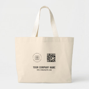 Aangepaste Logo QR-code Tekst Branding Promotionee Grote Tote Bag