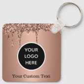 Aangepaste Logo QR Code Tekst Pink Company Sleutelhanger (Achterkant)