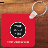 Aangepaste Logo QR Code Tekst rood bedrijf Sleutelhanger (Achterkant)