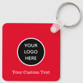 Aangepaste Logo QR Code Tekst rood bedrijf Sleutelhanger (Achterkant)